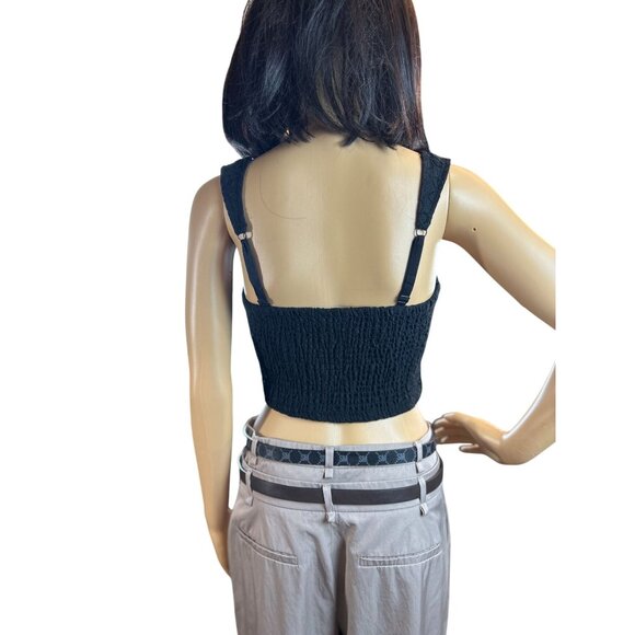 (5 for $25) Self Esteem Lace Square Neck Corset Top in Black Eyelet Size Small - Picture 7 of 7